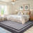 Modern Bordered Area Rug Washable Rug for Living Room, Neutral Minimalist Carpet, Soft Thin Low Pile Non Shedding Floor Covering, Indoor Foldable Non Slip Mat for Bedroom-558673577