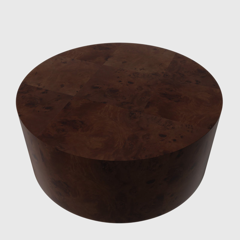 Round Coffee Table, Dark Brown Wood