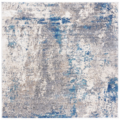 Tapis gris / bleu marine Mauriello