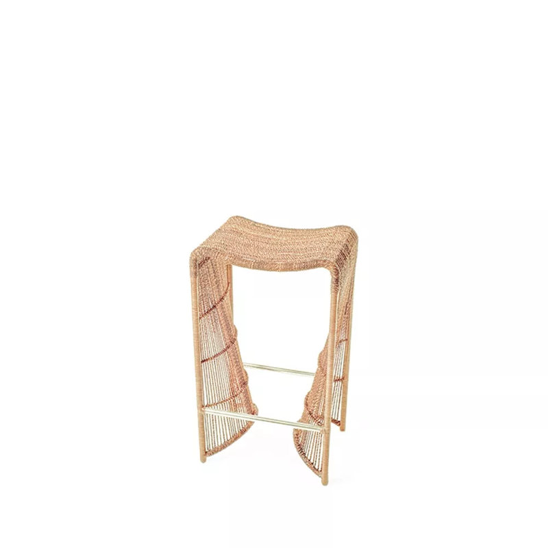 Pigalle Stool with Metal Frame, Natural