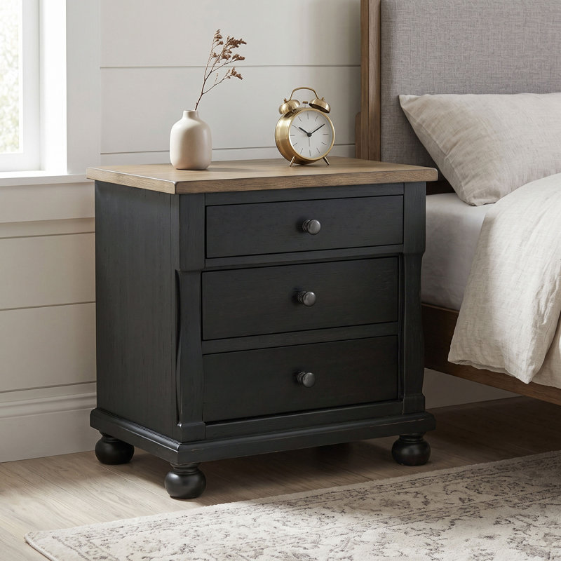 Fontevraud 3-Drawer Nightstand with USB Ports