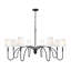 Lustre 8 lumières noir mat Parham-123223135