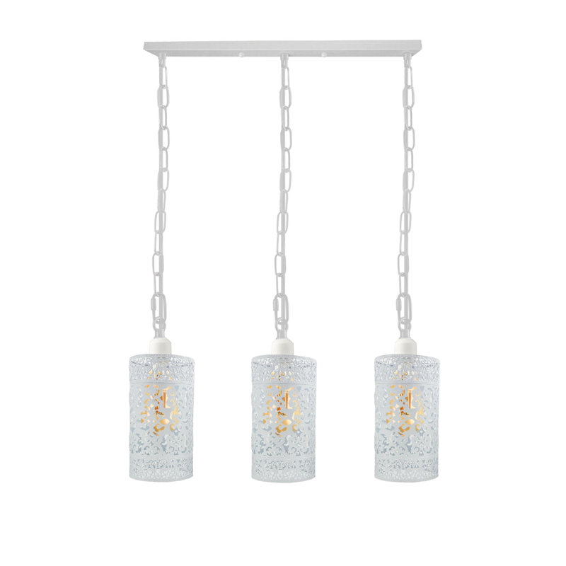 3 - Light Kitchen Island Pendant, White