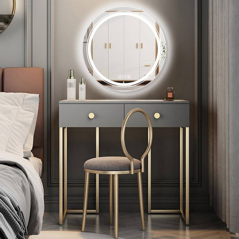 Vroman Flat Wall Mirror, 23.6" x 23.6"