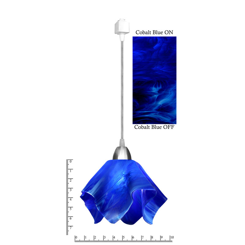 Luminaire suspendu géométrique 1 lumières unique Sapin, Petit, Bleu de cobalt