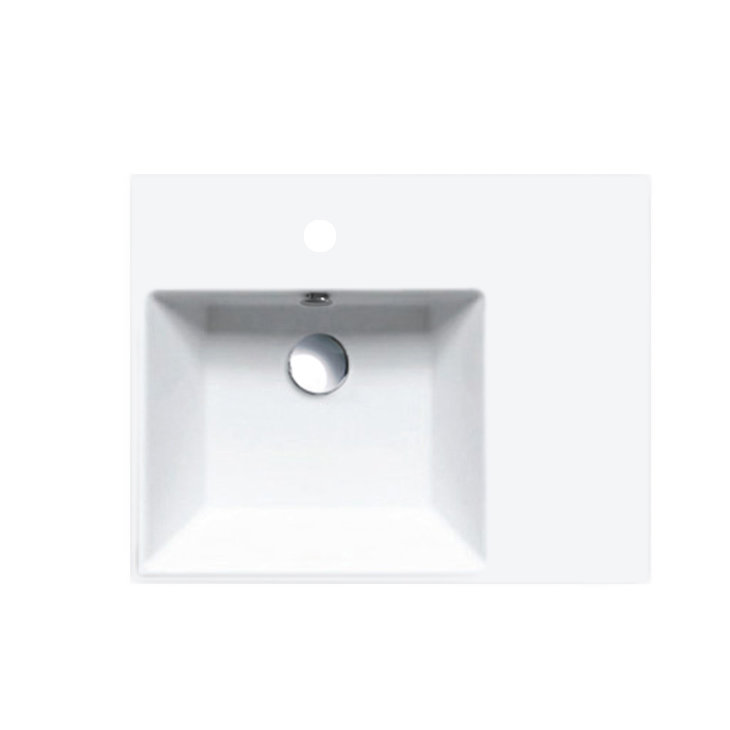 Lavabo de salle de bain mural Premium Up 60 Fireclay 24 ", Simple