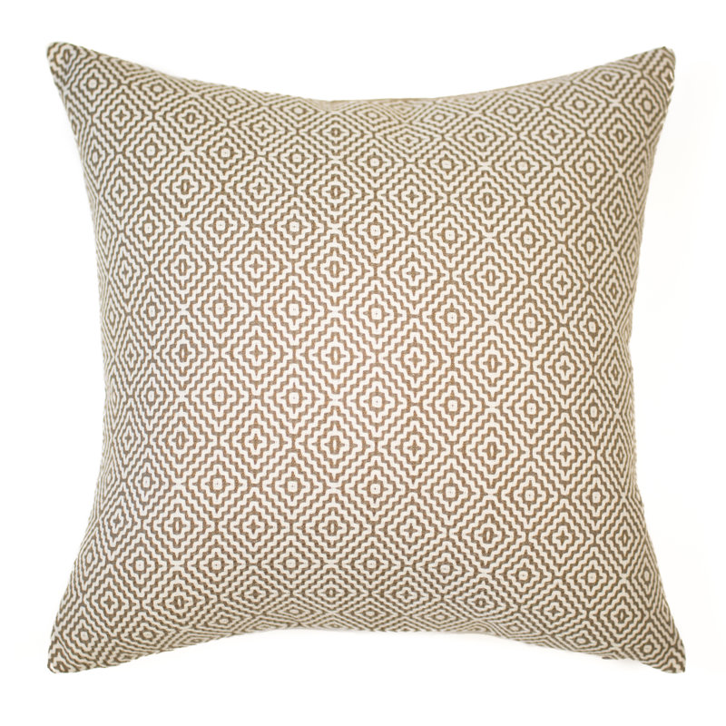 Feather Reversible Throw Pillow, Flax