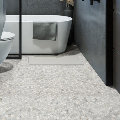 Terra Bella Round 12 in. x 12 in. Honed Marble Mosaic Floor and Wall Tile