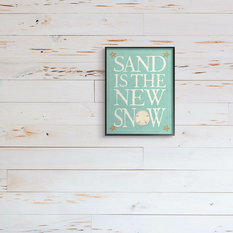 «Sand Is The New Snow», étoile de mer d'hiver nautique, Giclée encadrée noir minuit, H 30 po x l 24 po