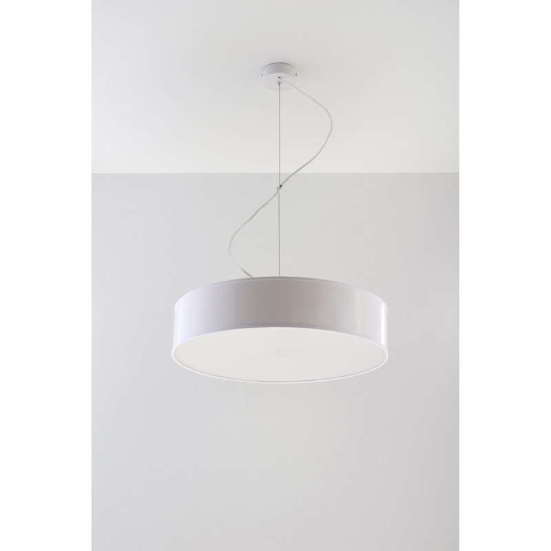 Brescia 3 - Light White Drum Pendant, White