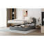 Grand lit plateforme confortable avec élément de rangement hydraulique, enveloppé dans un tissu gris de taille fonctionnelle-1407481228