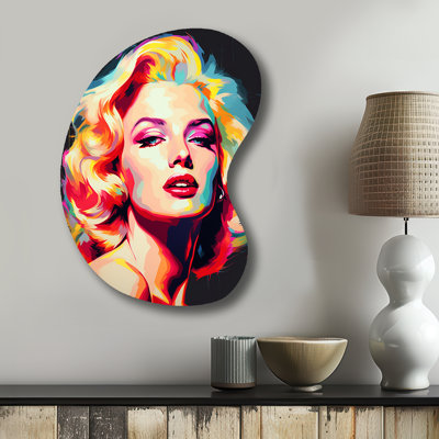 Pop Art Marilyn en couleur - Art mural asymétrique en métal Pop Art, reproduction de sculpture murale en métal de forme unique