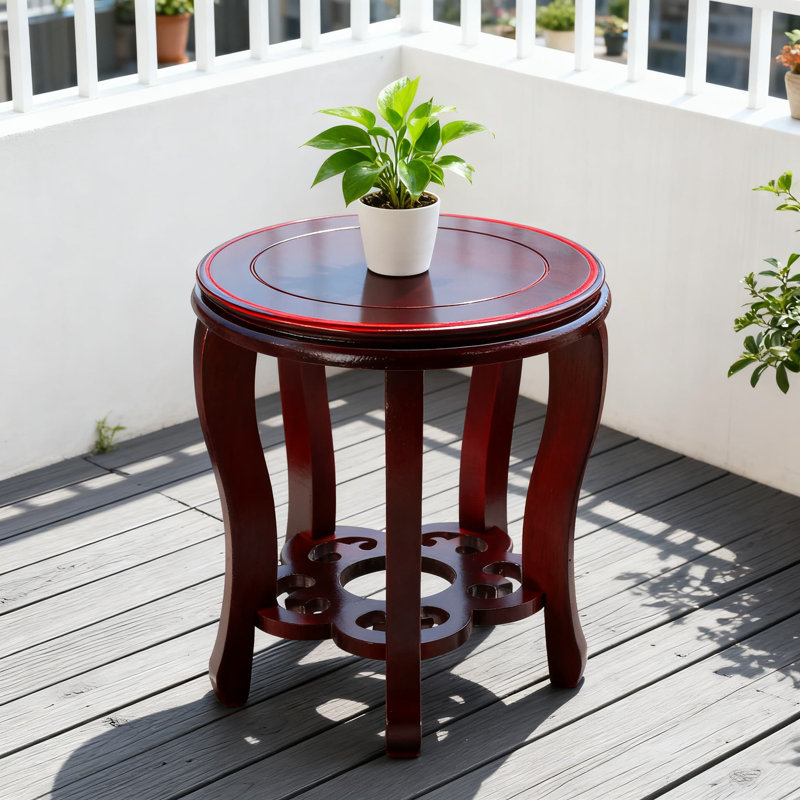 Présentoir de plante oriental en bois 11 pouces pour vase chinois en forme de pot de fleurs style asiatique traditionnel intérieur intérieur extérieur