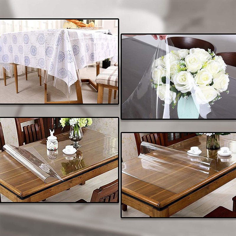 Housse supérieure résistante et polyvalente pour nappe transparente, housse rectangulaire transparente pour table de salle à manger