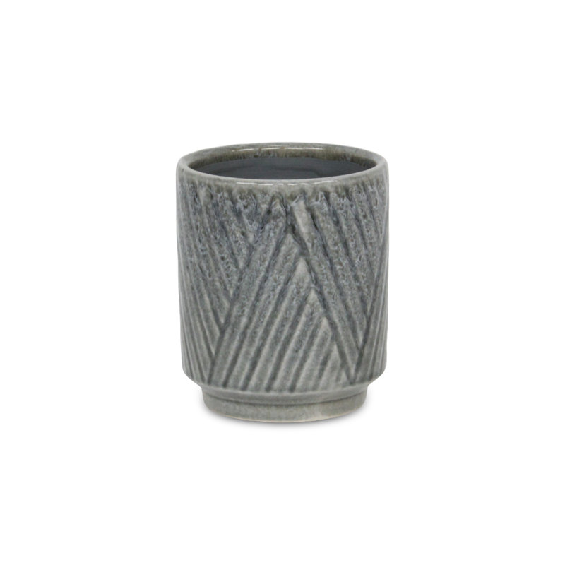Kettering Handmade Ceramic Pot Planter, Light Gray