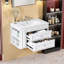 Meuble-lavabo mural simple 30 po avec lavabo en céramique flottant 2 tiroirs Design moderne-318065303
