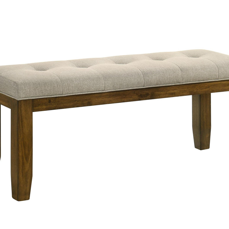 1Pc Tailored Bench Tufted Upholstered Soft Neutral Fabric Luxurious Comfort Modern Wooden Dining Room Furniture