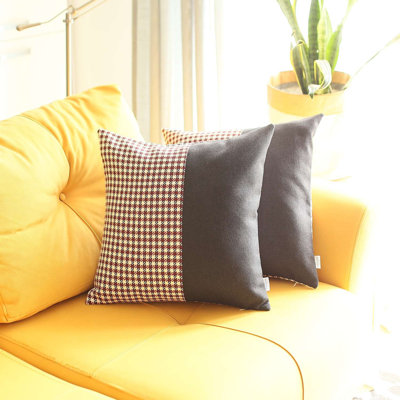 Set Of 2 Faux Leather Pillow Covers