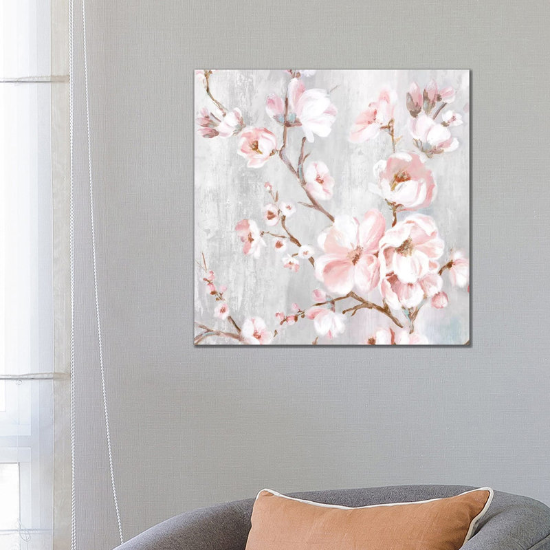 Spring Cherry Blossoms III by Eva Watts - Painting on Canvas, Wrapped Canvas, 66.04 cm H x 66.04 cm W x 1.91 cm D