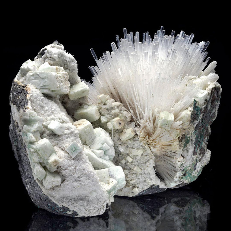 Scolecite With Green Apophyllite