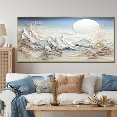 «Abstract Snowy Winter Mountains IV - Abstract Landscape», art mural