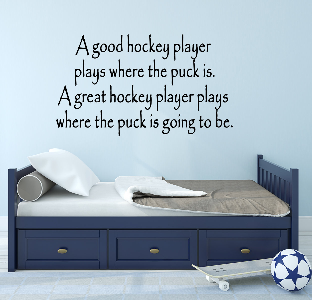 Harriet Bee A Good Hockey Player Plays Where the Puck is Wayne Gretzky  Quote Wall Decal \u0026 Reviews | Wayfair, image size:1250x1200