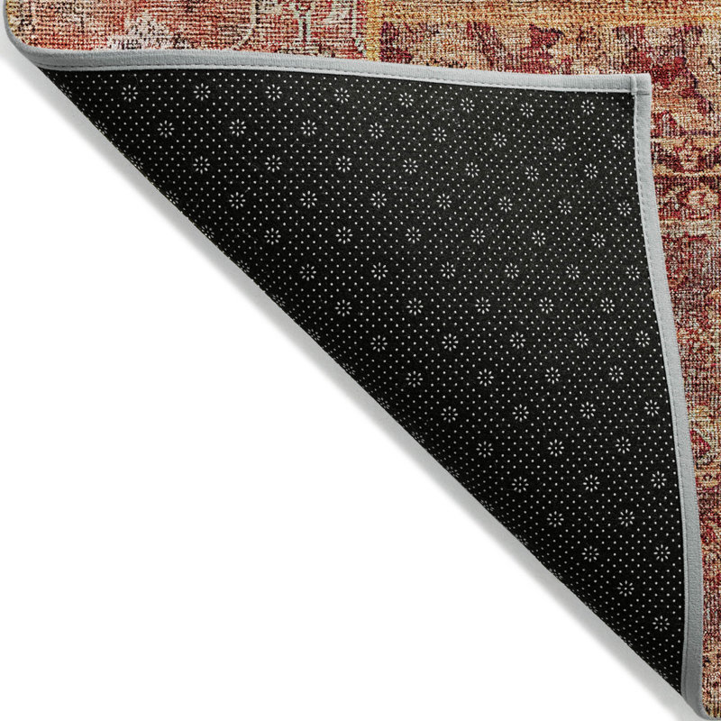 Tapis intérieur lavable orange 9 pi x 12 pi patchwork