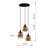 Adjustable Height 3-Lights Metal Body Cluster Pendant With Glass Cap