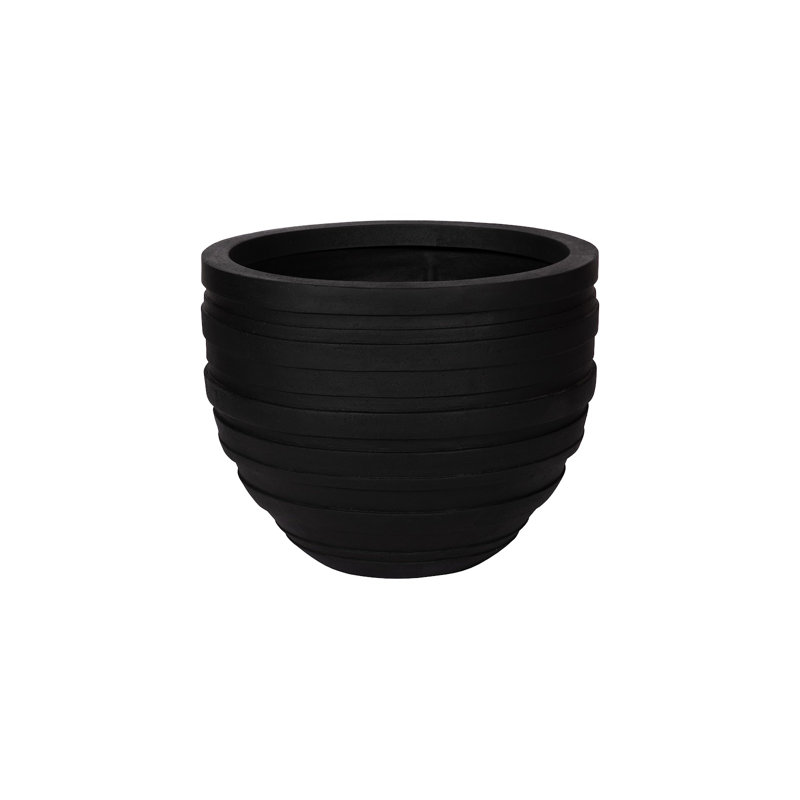 June Planter, Black, SM, 22" H x 27" W x 27" D