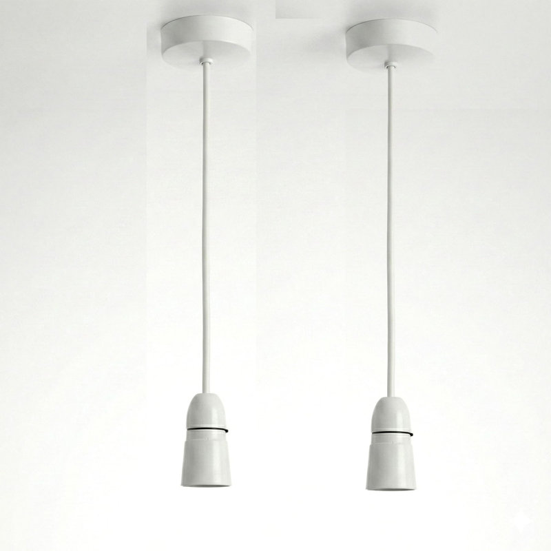 1 - Light White Bulb Pendant