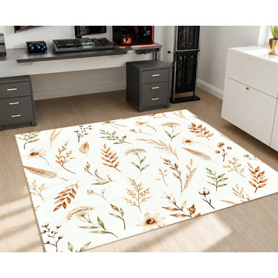 Tapis floral bohémien, motif aquarelle de prairie de blé, tapis antidérapant lavable, décoration intérieure artistique pour salon, chambre à coucher, entrée, cuisine, appartement