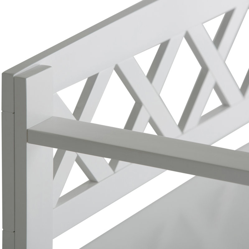 Banc de rangement en bois massif Amherst, Blanc
