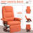Faux Leather Manual Recliner With Swivel Wood Base Padded Armrest-1647374628