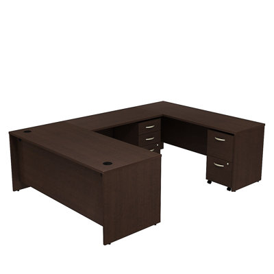 Bureau en U Series C avec 2 piédestaux mobiles