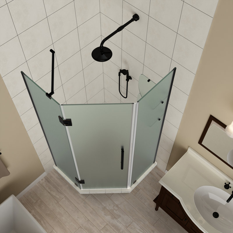 Merrick GS 34" x 72" Neo-Angle Hinged Shower Enclosure, Frosted