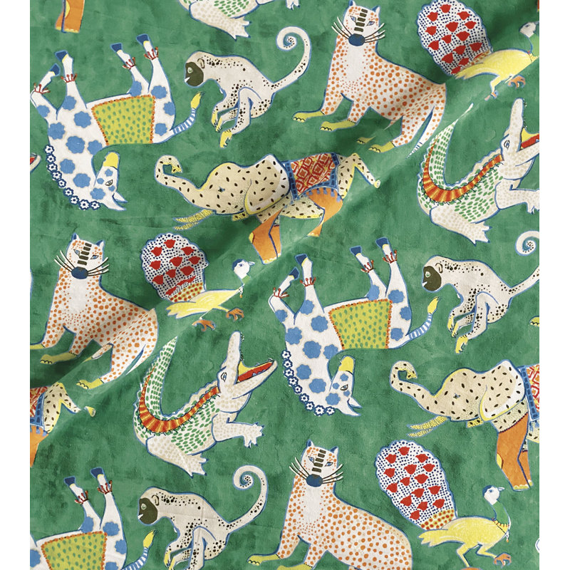 Hullabaloo Cotton Fabric, Green