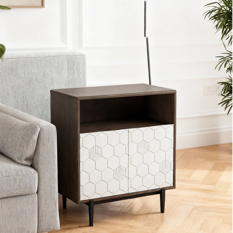 Armoire de rangement Olivia, bibliothèque de bureau moderne à domicile avec 2 portes et casier ouvert