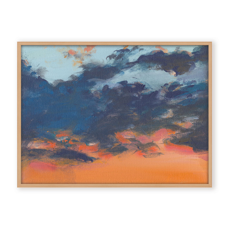 Coastal Retreat Asbury Park Sunset, Framed Canvas, Beige, 24" H x 30" W x 2.375" D