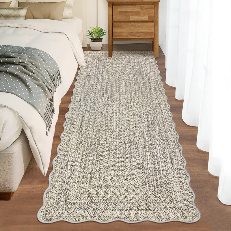 Tapis festonné Farmhouse, Beige, Tapis de couloir 2 pi x 8 pi