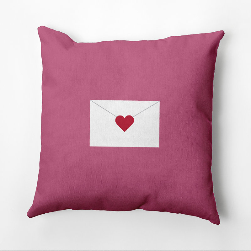 Valentine's Day Reversible Throw Pillow, 18"x18", Pink