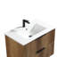 Meuble-lavabo moderne cannelé de 30 po avec lavabo intégré en céramique, armoire de rangement flottante en panneau de fibres à densité moyenne et 2 tiroirs (chêne doré)-1839894583