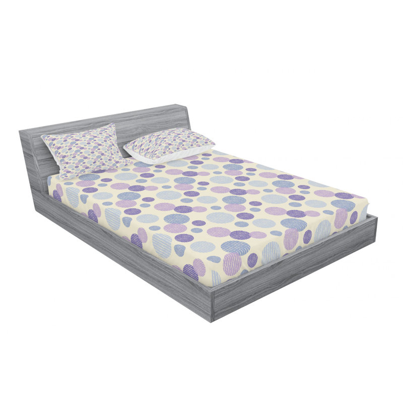 Microfiber Geometric Sheet Set, Queen Sheet Set with Fitted Sheet, Green Geometric