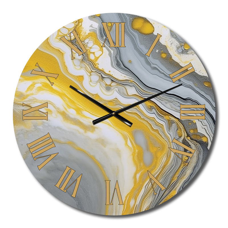 Horloge murale gris et jaune, Moyenne