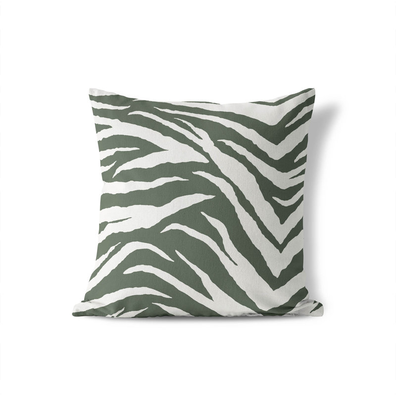 Coussin Zebra, Chimichurri / vert, H 26 po x l 26 po