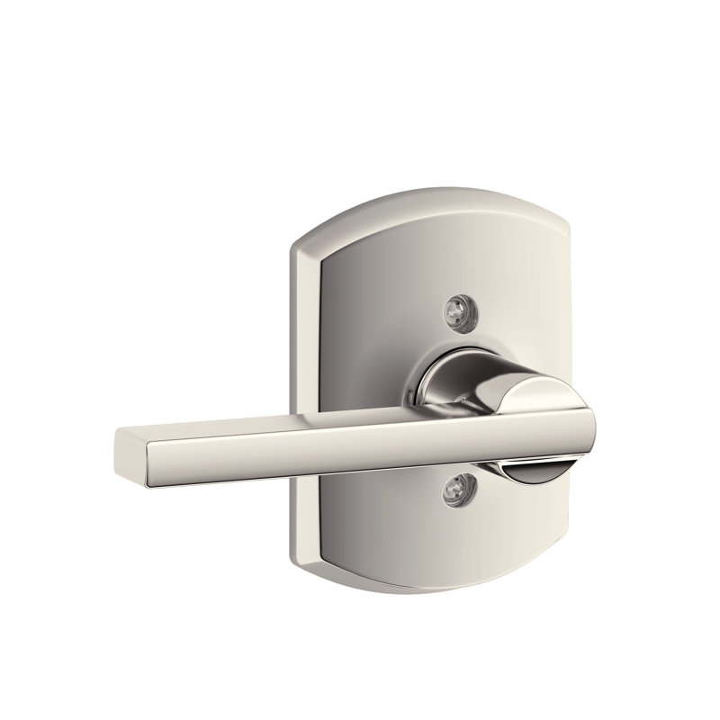 Latitude Single Dummy Door Lever with Arch, Bright Nickel