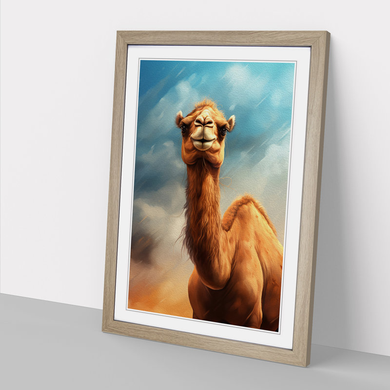 Camel Digital - Single Picture Frame Print on Wood, Oak Framed, 34cm H x 25cm W x 2cm D