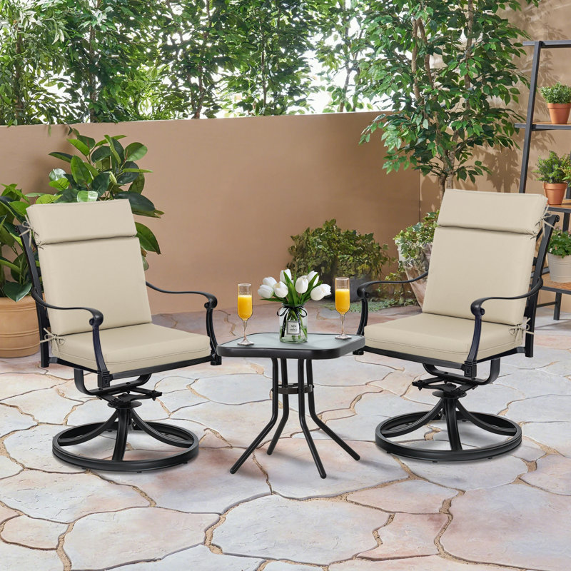 Outdoor Dining Chair Seat / Back Cushion, 21" x 20", Khaki