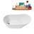 55" Streamline Soaking Glossy White Freestanding Tub With Internal Drain in Brushed GunMetal