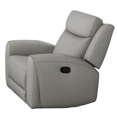 Cobe Manual Recliner Chair, Solid Wood And Soft Top Grain Leather