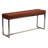 Monkstown Contemporary Narrow Tufted Bench, Brown Leather like Vinyl